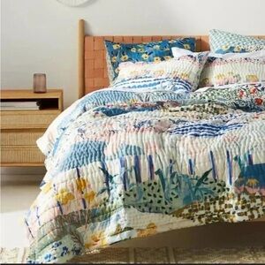 Anthropologie Queen Rosalind Quilt Reversible